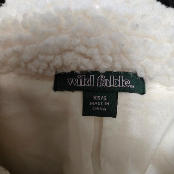 Wild Fable Cream Sherpa Zip-Up Jacket | XS/S Cozy Teddy Fleece Coat - Picture 2 of 14